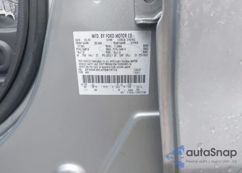 2007 Ford Edge Sel Plus из США, поврежденный, VIN 2FMDK39C47BB15733